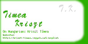 timea kriszt business card